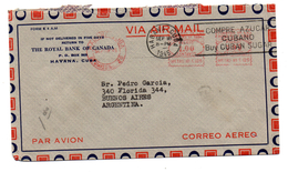 Carta Con Matasello De 1945 Compre Azucar Cubano Direccion Argentina. - Briefe U. Dokumente