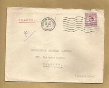 Kingston-on-Thames (Surrey) 2 Scans Stamp Six Pence 29/12/1957 Pour Etampes France - Marcophilie