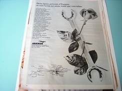 ANCIENNE PUBLICITE LIGNE AERIENNE IBERIA 1968 - Publicités