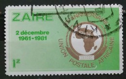 ZAIRE 1982 XX Aniversario (1981) De La Union Postal Africana. USADO - USED. - Gebraucht