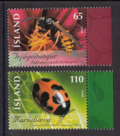 Iceland MNH 2006 Scott #1089-#1090 Set Of 2 Insects: Wasp, Ladybug - Neufs