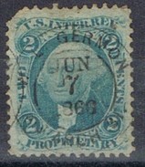 Sello 2 Ctvos Washington, U.S. Inter Rev. 1866, Propietary, Fiscal º - Revenues