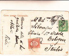 Cairo Per Bologna Con Tassazione Per Francobollo Insuff. Su Cartolina Postale Fille Arabe. - Lettres & Documents