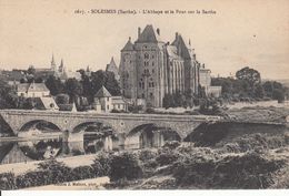 Cp , 72 , SOLESMES , L'Abbaye Et Le Pont Sur La Sarthe - Solesmes