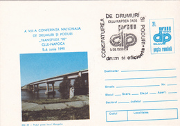 BV6838  CONFERENCE OF ROADS AND FLOORS, PASSENGE,ERROR, RARE COVERS STATIONERY, 1990 ROMANIA. - Plaatfouten En Curiosa