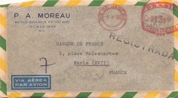 BRESIL ENVELOPPE A BORDS COUPES ET A EN TETE DU 5 MAI 1950 DE RIO POUR PARIS P. A. MOREAU - Lettres & Documents