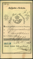 1865, GOSLAR, L1 Auf Postschein - Hanovre