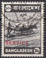 O17 Banglades 1976 (R) Farmer Contadino Buoi Perf. 14 E 1/2 X 15 Overprint SERVICE Used - Bangladesh