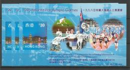 Hong Kong 3x Sheets Atlanta Paralympic Games Very Fine ** MNH 1996 - Blocs-feuillets