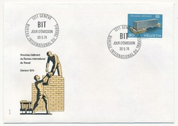 SUISSE - 4 Enveloppes FDC - Bureau International Du Travail - 1974 / 1975 / 1983 / 1988 - Dienstmarken