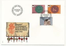 SUISSE - 4 Enveloppes FDC - Diète De Stans - Stanser Verkommnis - Bern - 1991 - FDC