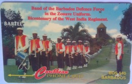 88CBDA  B$40 Defense Force Band With Slash C/n - Barbades