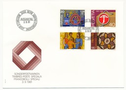 SUISSE - 5 Enveloppes FDC - Timbres Poste Spéciaux - Bern - 3/09/1981 - FDC