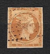 GRECIA 1861 - Testa Di Hermes - 2 L. Marrone Oliva - Yt:GR 2 - Oblitérés