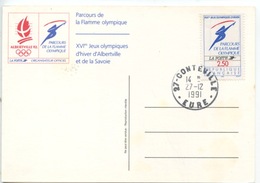 Parcours De La Flamme Olympique De La Risle Eure - Conteville 27/12/1991 (2 Scan) - Olympic Games