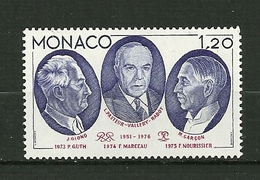 MONACO  1976    N° 1050 " XXV Anniv.Fondatio Du Conseil Littéraire à Monaco (J.Gionot,L.Pasteur,M.Garçon ) "   NEUF - Verzamelingen & Reeksen