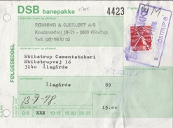 17705# DANEMARK COLIS POSTAL DSB BANEPAKKE GLOSTRUP 1978 ALSAGARDE DANMARK - Postpaketten