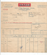 Facture , ANTAR , 1953 , NANTES , CHATELLERAULT , Frais Fr : 1.55 Euros - 1950 - ...