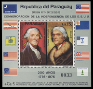 Paraguay Bf 260 Pères Fondateurs , Thomas Jefferson , George Washington , Drapeaux - Unabhängigkeit USA