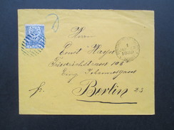 Türkei 1889 Nr. 47 EF Constantinople Galata - Berlin Friedrichstrasse. Strichstempel!! Interessanter Beleg! - Storia Postale