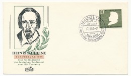 ALLEMAGNE - Enveloppe FDC => "Heinrich Heine" - Düsseldorf - 17.2.1956 - Andere & Zonder Classificatie