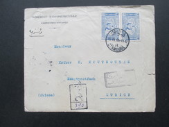 Türkei 1918 Nr. 634 MeF Societe Commerciale Constantinople - Zürich. Papiersiegel! Interessanter Beleg! - Cartas & Documentos