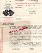 49- ANGERS- LETTRE ARDOISIERES D' ANGERS-ARDOISES- LARIVIERE-A MISSONNIER BRUHAT A PAULHAGUET-1933 - Petits Métiers