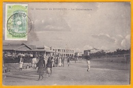 1916 - CP De Djibouti Vers L' Indochine (Saigon Puis Redirigée Vers Hanoi) - Vue Débarcadère De Djibouti - Lettres & Documents