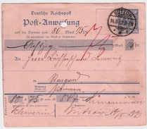 DR, 1892, Postanweisung, Bedarf , #8236 - Postkarten