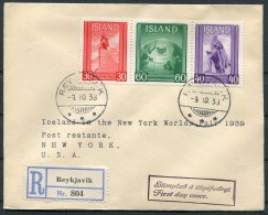 1939 Iceland New York World Fair Registered First Day Cover, FDC - Storia Postale