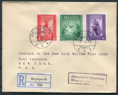 1939 Iceland New York World Fair Registered First Day Cover, FDC - Lettres & Documents