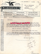 49-  ANGERS- M. LAIGLE-FONDERIE CUIVRE BRONZE ALUMINIUM- 1933  AIGLE - Petits Métiers