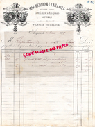 49-  ANGERS- FACTURE 1872- MAX RICHARD & L.CAILLAULT-LAINE LAROCHE-FILATURE CHANVRE- - Straßenhandel Und Kleingewerbe