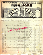 49-  ANGERS- FACTURE PIERRE MAZE-MANUFACTURE ARTICLES CLASSEMENT- 1933 - Petits Métiers