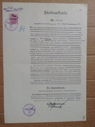 Dokument Sterbeurkunde Miechowitz Kreis Beuthen Schlesien 1882 Dziallach Mechtal 1938 Reichling - Documentos Históricos