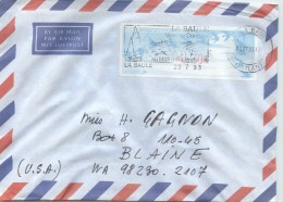 1993  Lettre Avion Pour Les USA Tarif 1,30fr LISA  Oblitéré La Baule - 1999-2009 Viñetas De Franqueo Illustradas