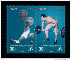 EGYPT / 2002 / SPORT / WEIGHTLIFTING / OLYMPIC GOLD MEDAL WEIGHTLIFTERS / MNH / VF. - Nuevos