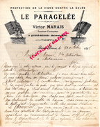 49-  QUINCE BRISSAC- LETTRE MANUSCRITE SIGNEE- LE PARAGELEE- VICTOR MARAIS-PROTECTION DE LA VIGNE CONTRE LA GELEE- 1898 - Straßenhandel Und Kleingewerbe