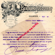 49-  SAUMUR- LETTRE BERTRAND FOUQUERAY- 1909  FER A CHEVAL - Straßenhandel Und Kleingewerbe
