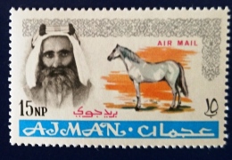 AJMAN Chevaux, Cheval, Horse, Caballo, Yvert PA 1  ** MNH - Paarden