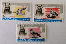 AJMAN Oiseaux, Rapaces, Birds, Pajaros, Yvert PA 7/8/9  ** MNH  Complet Oiseaux - Aigles & Rapaces Diurnes