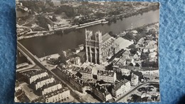 CPSM MANTES YVELINES LA CATHEDRALE ED AERO PHOTO - Mantes La Ville