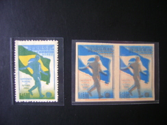 WORLD CUP OF FOOTBALL IN BRAZIL 1950 - A-76 IN PAIR TESTS COLOR BROWN MOVED DOWN - 1950 – Brasilien