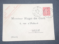 FRANCE - Enveloppe Type Semeuse à Usage Commerciale De Dijon Pour Lille En 1912 - L 8136 - Sobres Transplantados (antes 1995)