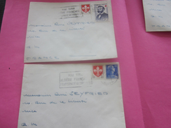 France(ex-Colonie Française)Algérie 1950-62-   2 Lettres & Document OMEC Flamme(Timbre De Collection)ALGER    NICE - Covers & Documents