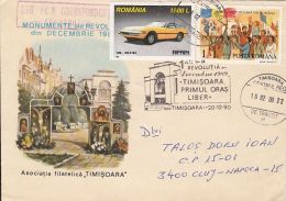TIMISOARA FIRST FREE CITY, 1989 REVOLUTION, SPECIAL COVER, 2000, ROMANIA - Cartas & Documentos