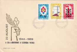 FREE HOMELAND ANNIVERSARY, REPUBLIC, COVER FDC, 1969, ROMANIA - FDC