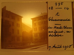 Photo Stéréoscopique - Chamonix - Hôtel Des Alpes -  Mont Blanc - 1910 - Diapositivas De Vidrio