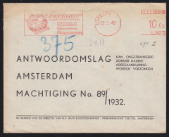 NETHERLANDS (1949) Textiles*.  Red Meter Cancelation On Envelope: "Leefsma Textiles For Home Furnishings." - Maschinenstempel (EMA)