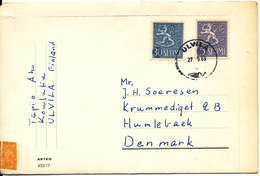 Finland Cover Sent To Denmark Ulvila 27-9-1963 (brown Stain On Front And Backside Of The Cover) - Covers & Documents